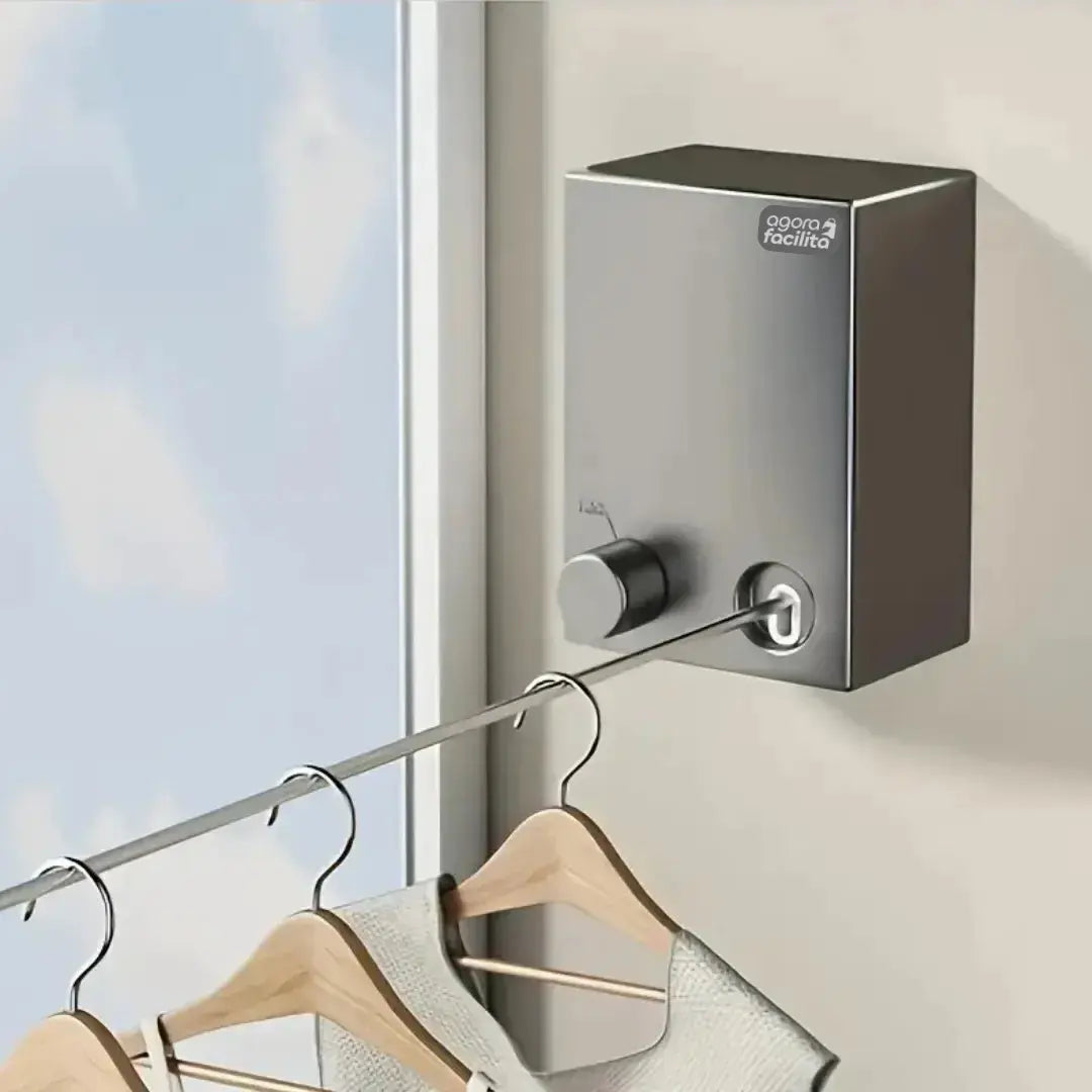Varal Invisível Retrátil de Aço Inox AgoraFacilita