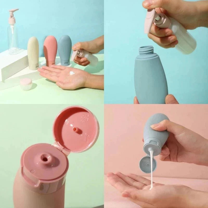 Conjunto de 11 Frascos Reutilizável para Viagens