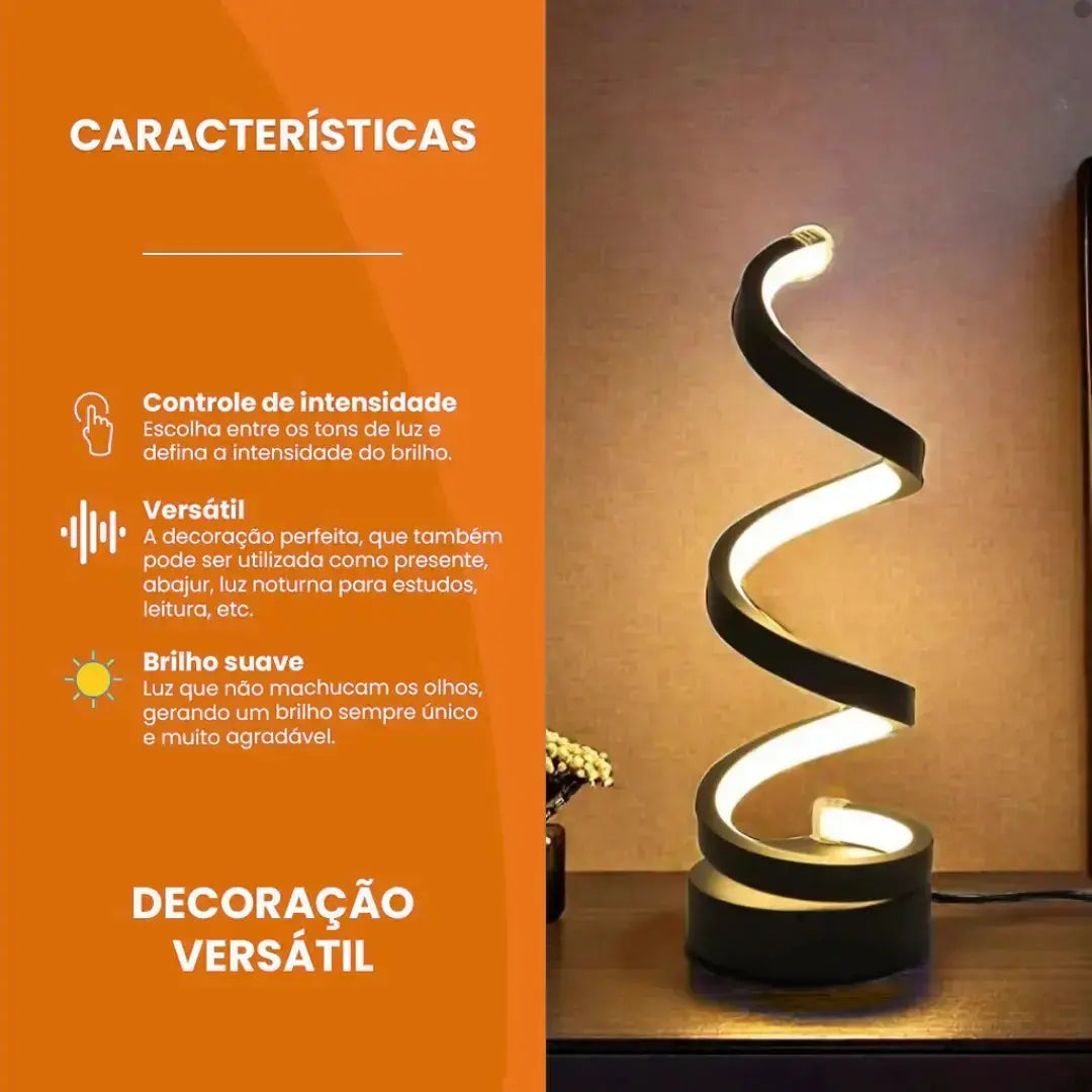 Abajur LED Espiral Clássico AgoraFacilita