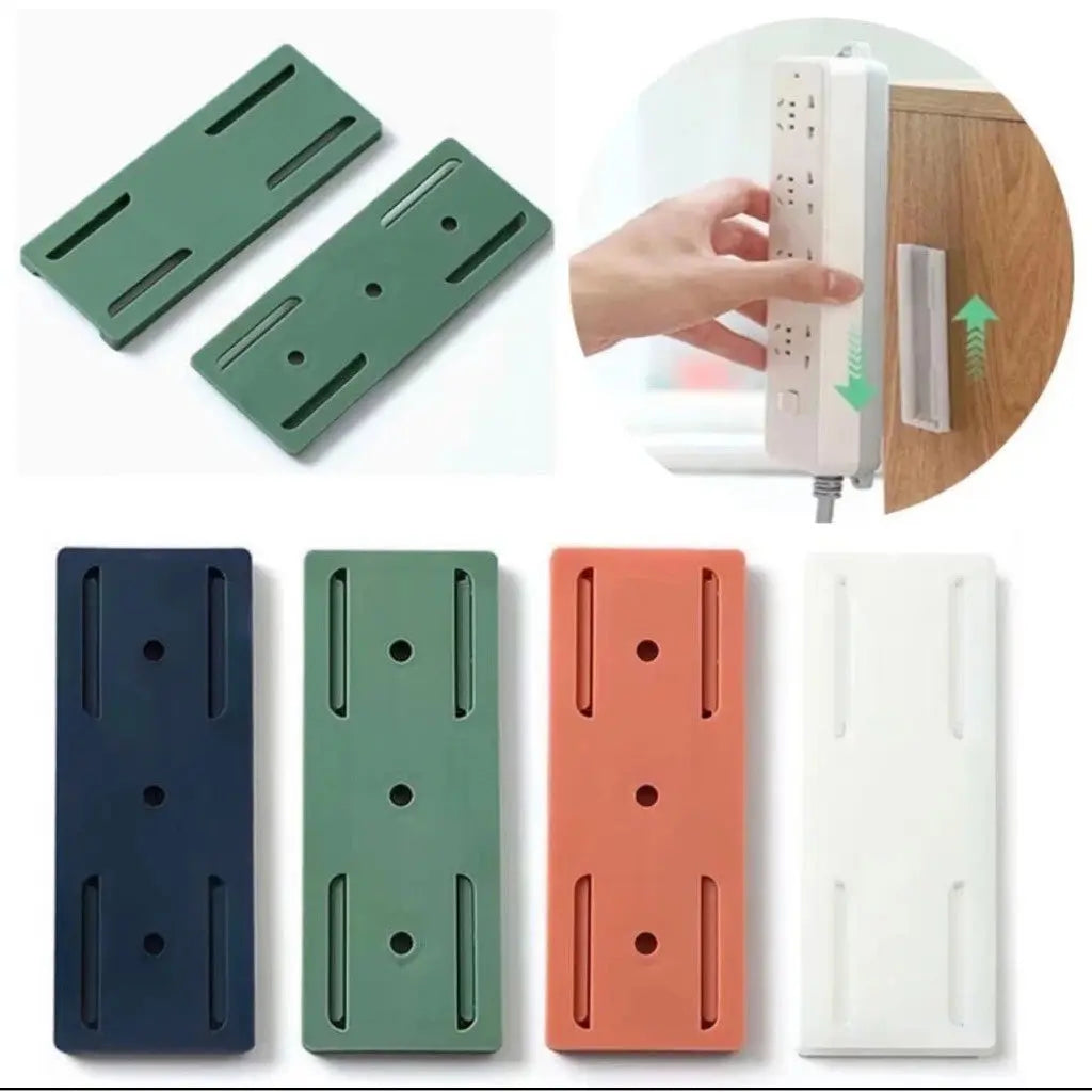 Adesivo Plug Suporte p/ Extensão Soquetes Fixar Filtro de Linha e Objetos Diversos/Household Auto-Adesivo Plugue Fixer Broca Livre Suporte Inteligente Adesivo Dupla Face Universal para Roteadores e Modem AgoraFacilita