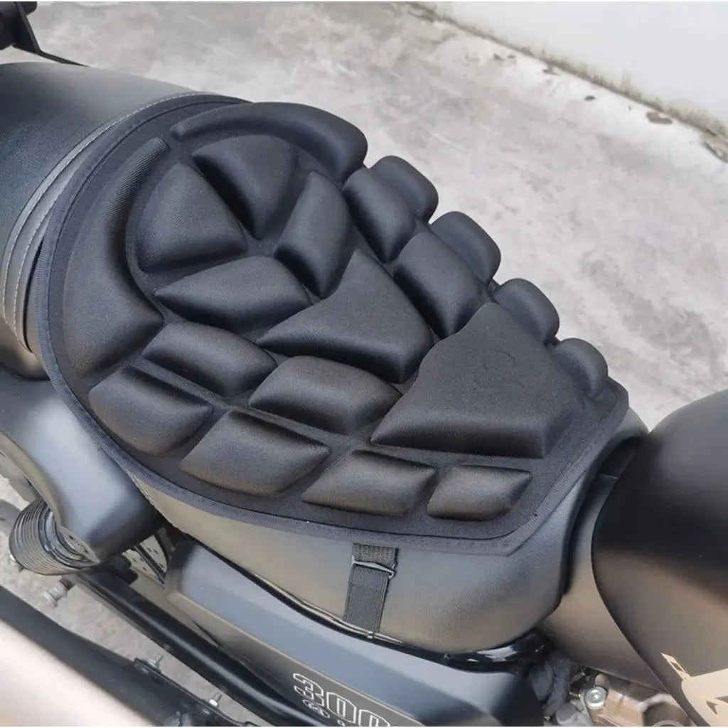 Almofada Assento Respiravel 3D Ergonômica Para Moto Antiderrapante Com Proteção Solar Alivio Costas AgoraFacilita