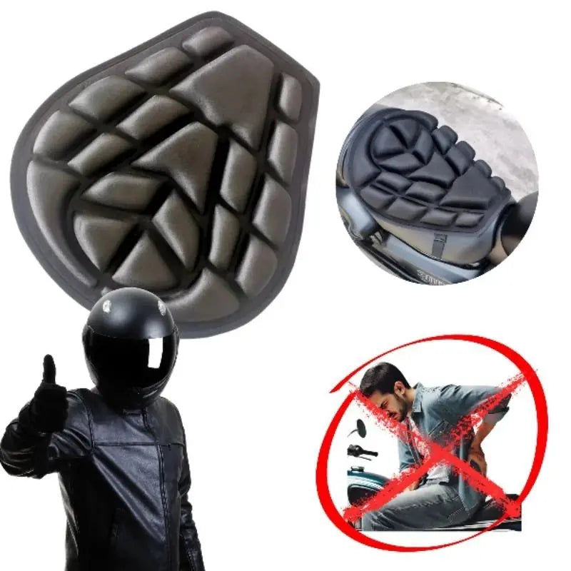 Almofada Assento Respiravel 3D Ergonômica Para Moto Antiderrapante Com Proteção Solar Alivio Costas AgoraFacilita