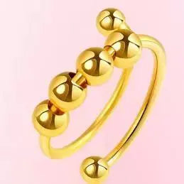 Anel Anti Stress Ansiedade Mau Humor Alívio Autocontrole Calmante Bolinhas Ajustável Unissex Lindo AgoraFacilita