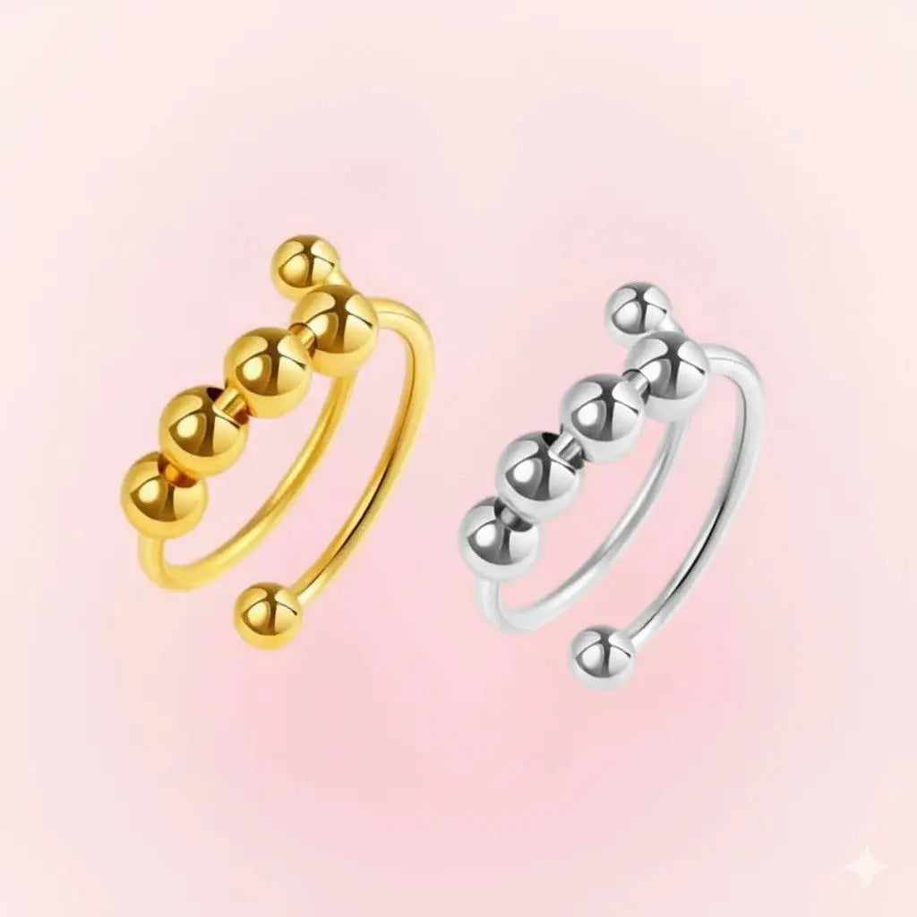 Anel Anti Stress Ansiedade Mau Humor Alívio Autocontrole Calmante Bolinhas Ajustável Unissex Lindo AgoraFacilita