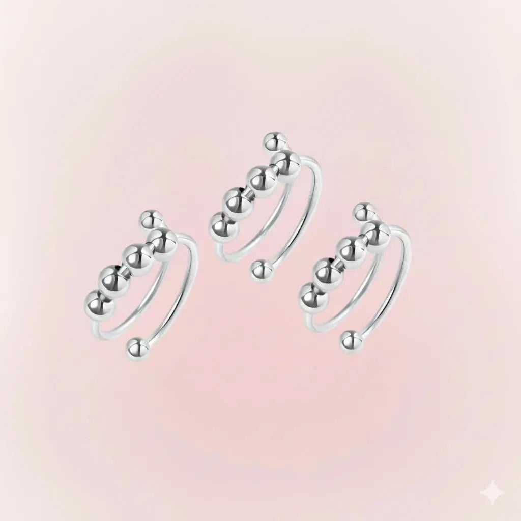 Anel Anti Stress Ansiedade Mau Humor Alívio Autocontrole Calmante Bolinhas Ajustável Unissex Lindo AgoraFacilita