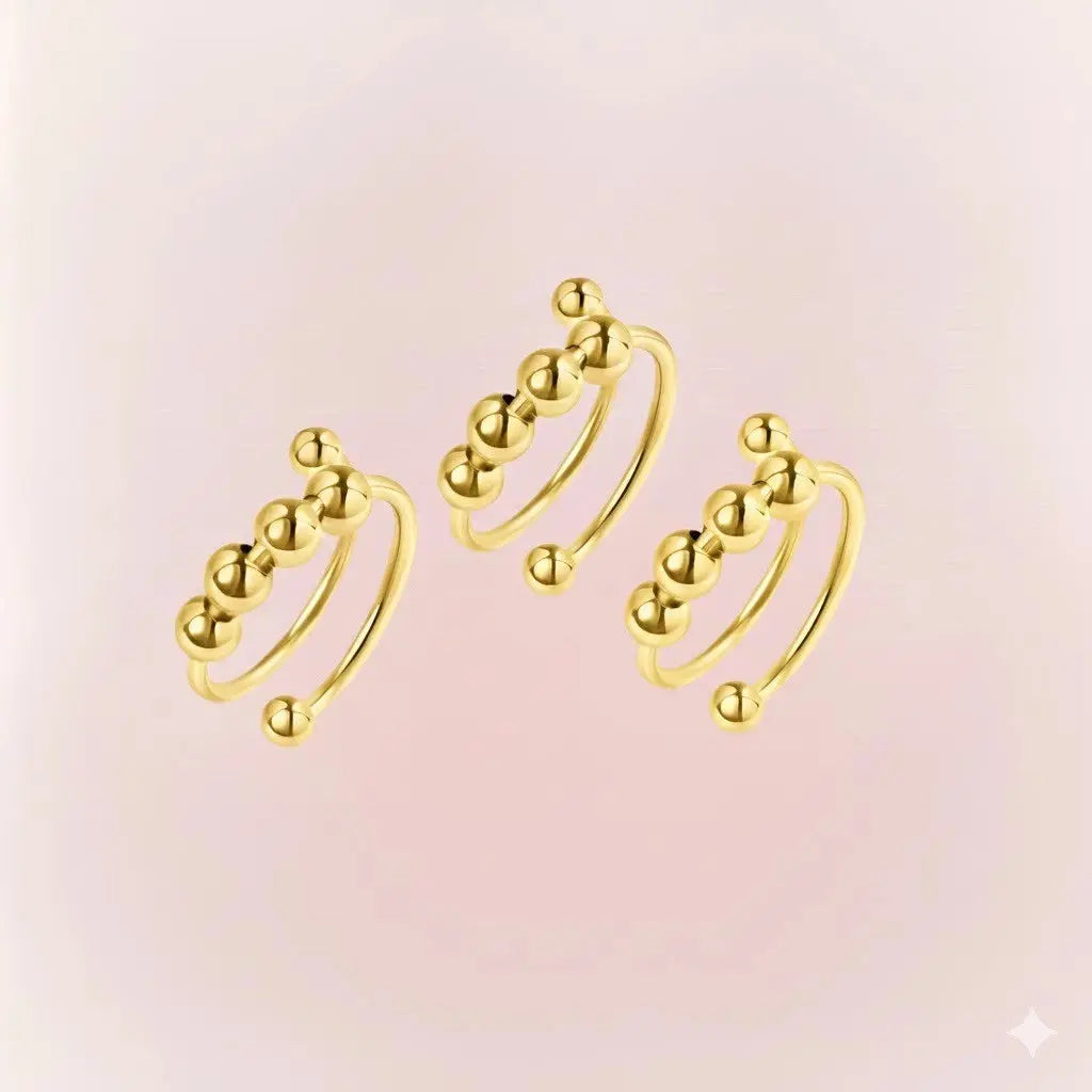 Anel Anti Stress Ansiedade Mau Humor Alívio Autocontrole Calmante Bolinhas Ajustável Unissex Lindo AgoraFacilita