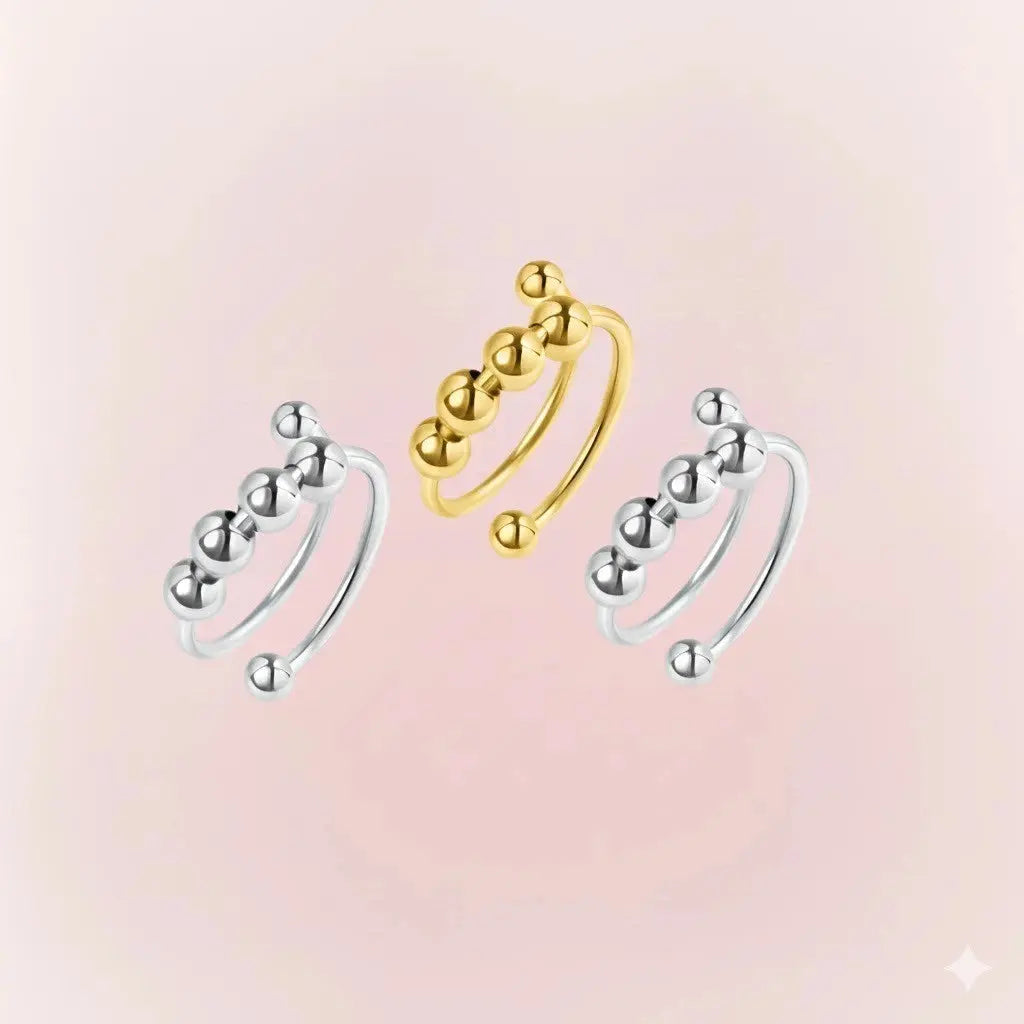 Anel Anti Stress Ansiedade Mau Humor Alívio Autocontrole Calmante Bolinhas Ajustável Unissex Lindo AgoraFacilita