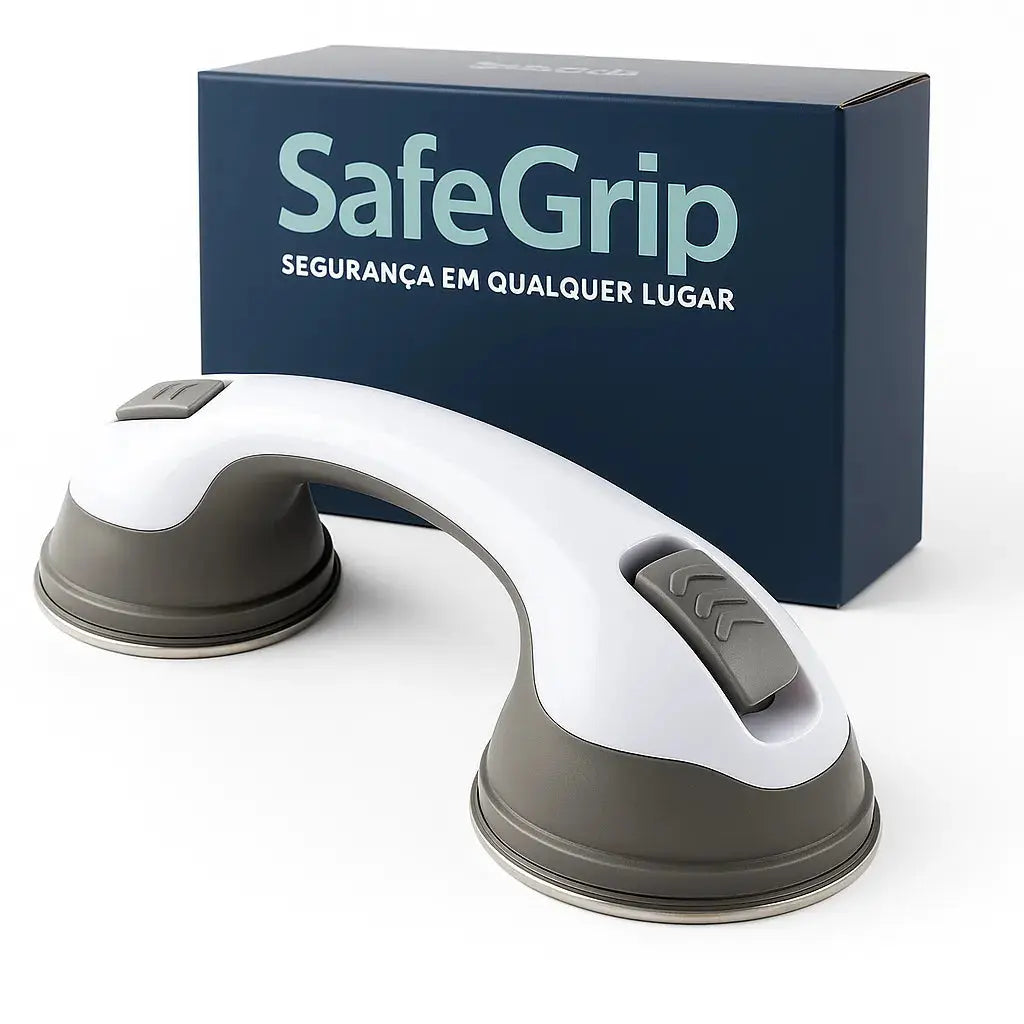 Barra de Apoio para Banheiro com Borrachas de Fixação Antiderrapantes | Suporta até 150k - SafeGrip AgoraFacilita