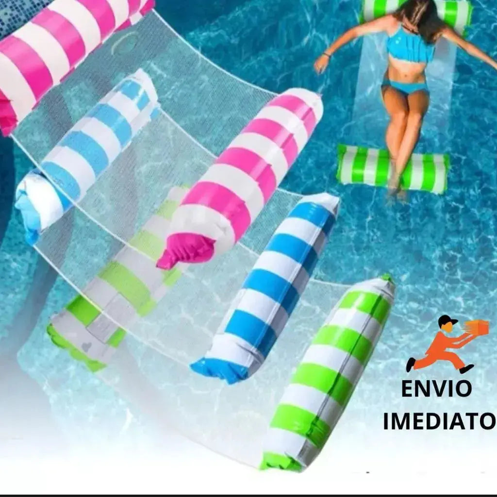 Bóia Flutuante com Rede para Piscina 120x80cm – Colchão Inflável Confortável para Relaxar no Verão AgoraFacilita