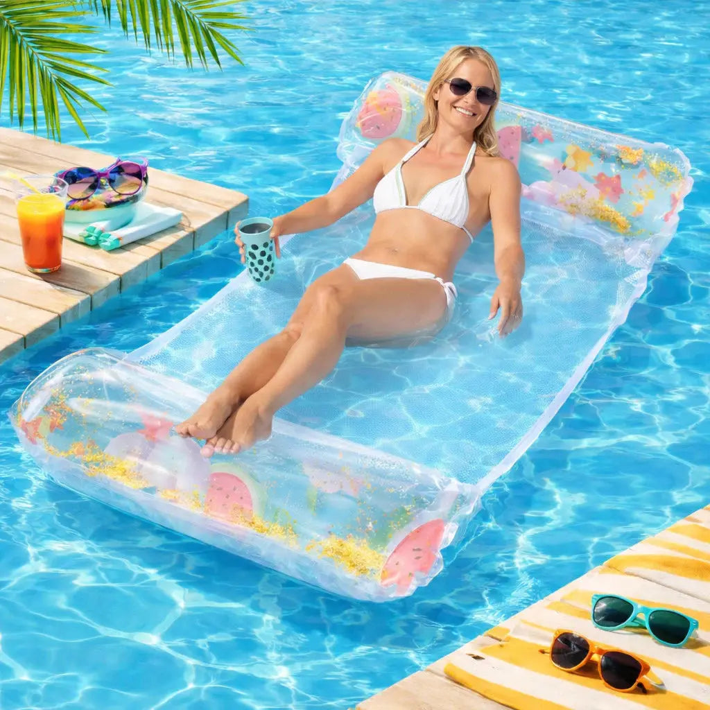 Bóia Flutuante com Rede para Piscina 120x80cm – Colchão Inflável Confortável para Relaxar no Verão AgoraFacilita