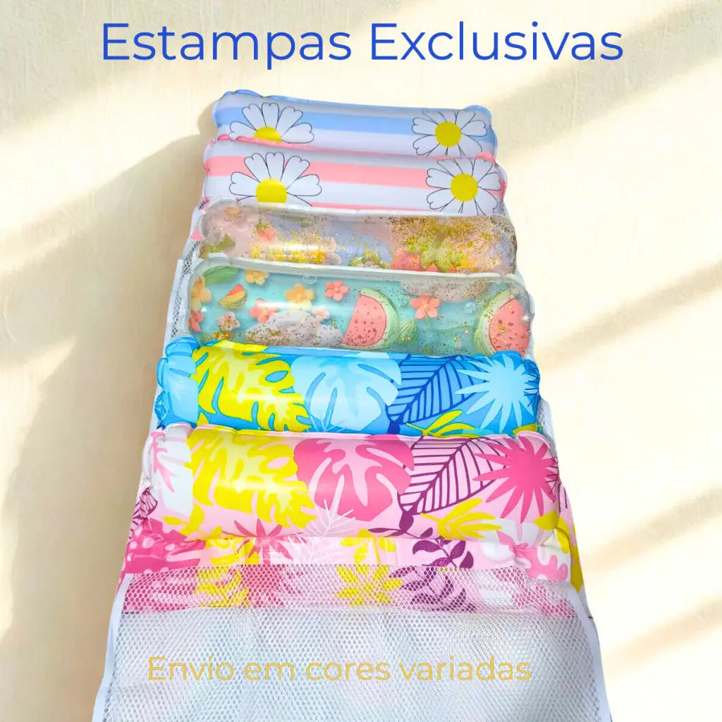 Bóia Flutuante com Rede para Piscina 120x80cm – Colchão Inflável Confortável para Relaxar no Verão AgoraFacilita