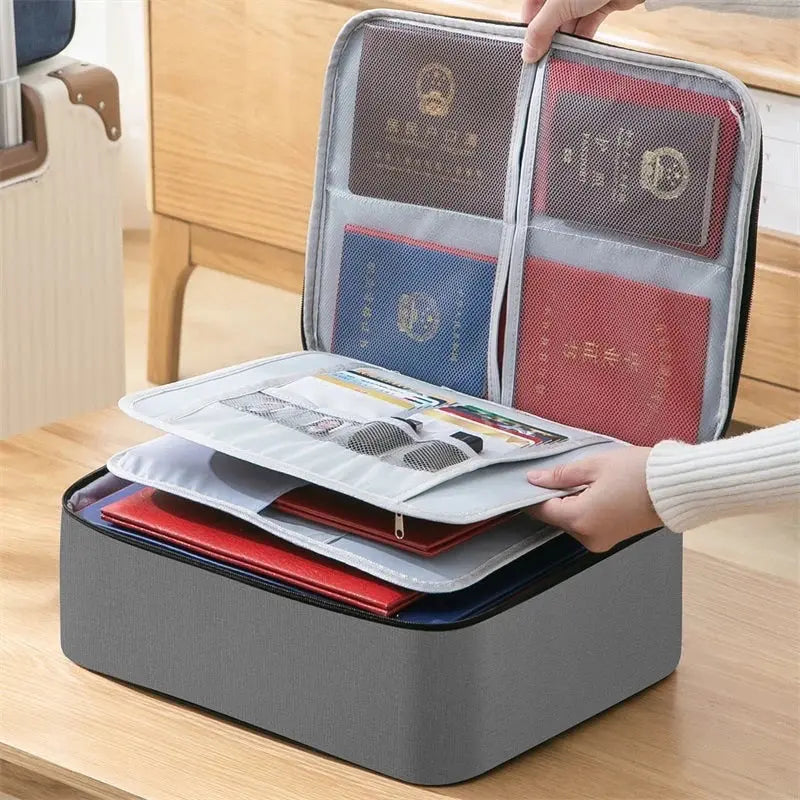 Bolsa Pasta Organizador De Documentos Vários Compartimento Trava Com Segredo Passaporte Cartão Identidade Diploma AgoraFacilita
