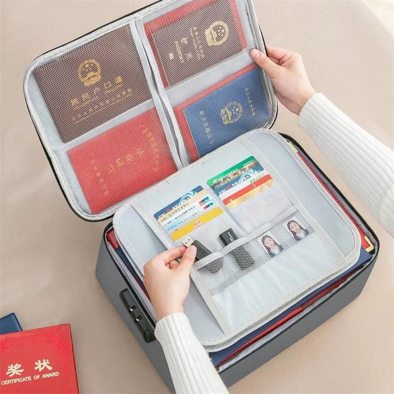 Bolsa Pasta Organizador De Documentos Vários Compartimento Trava Com Segredo Passaporte Cartão Identidade Diploma AgoraFacilita