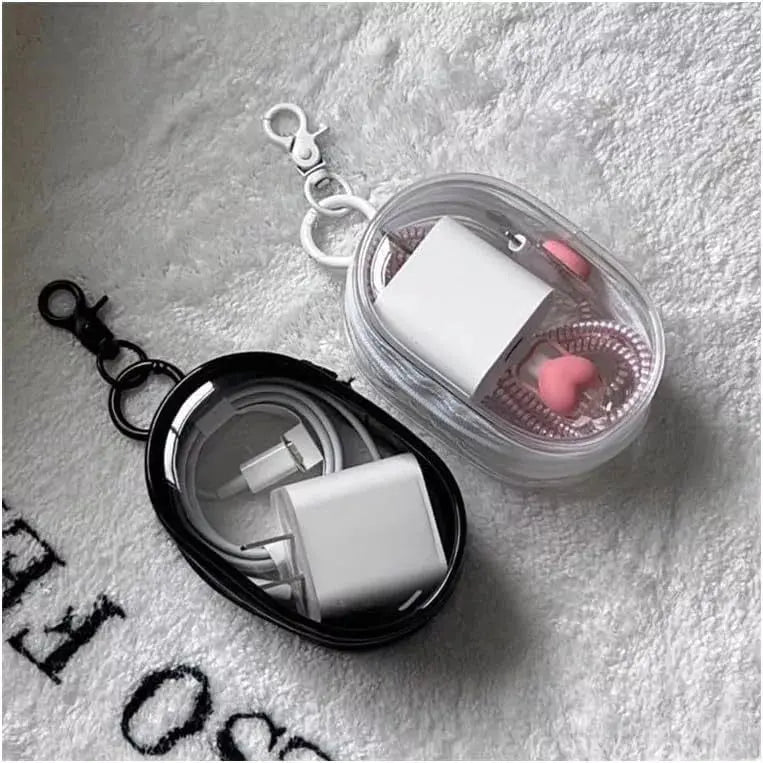 Bolsa Portátil Mini Transparente com Zíper - Multifuncional, Ideal para Guardar Fones de Ouvido em Viagem AgoraFacilita