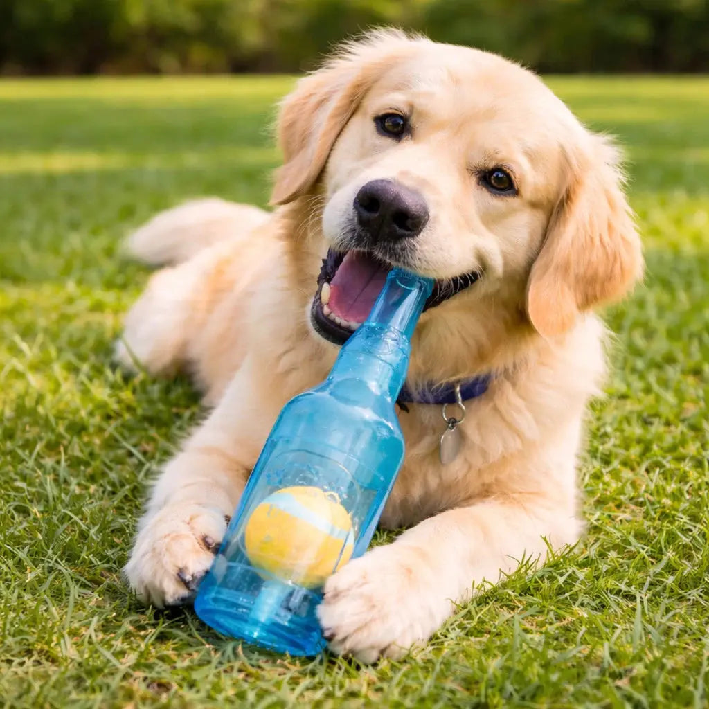 Brinquedo Interativo para Cachorros – Garrafa com Bola Interna AgoraFacilita