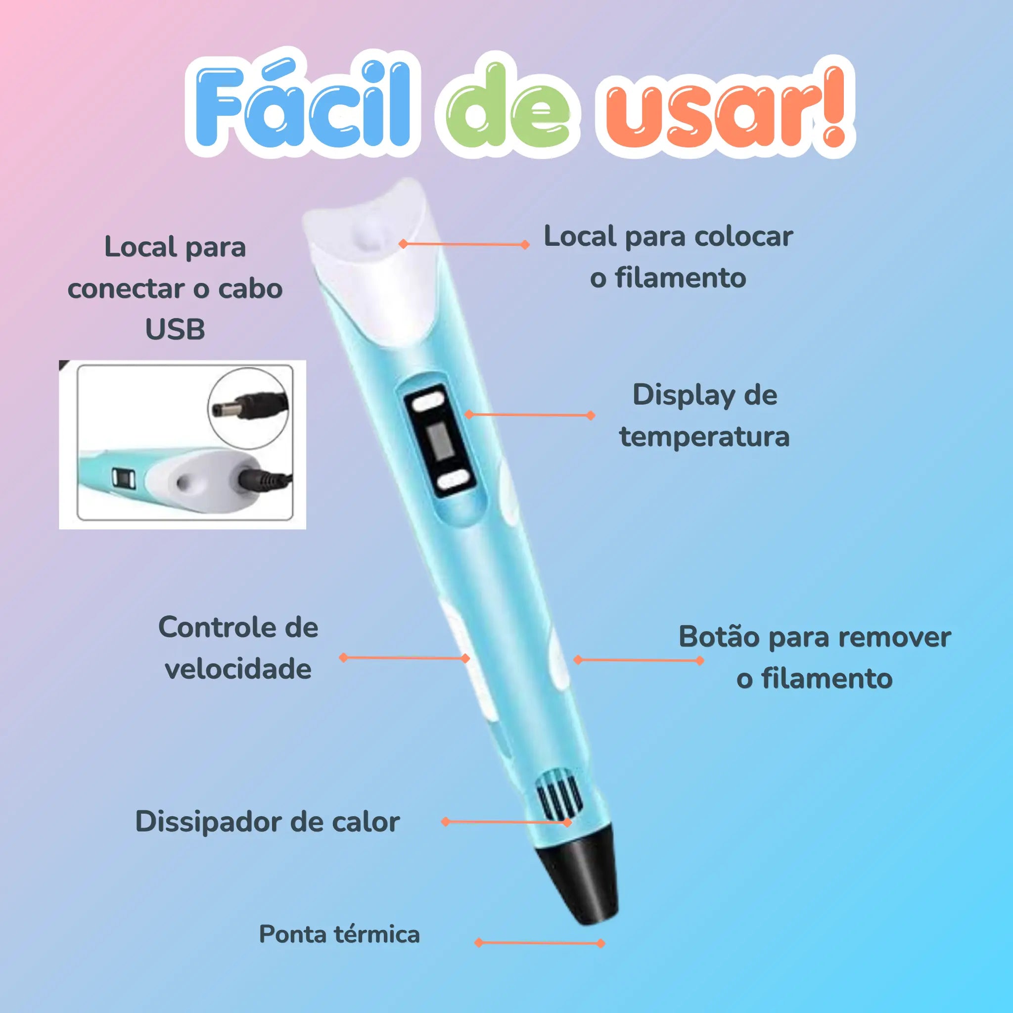 Caneta Mágica de Impressão 3D AgoraFacilita