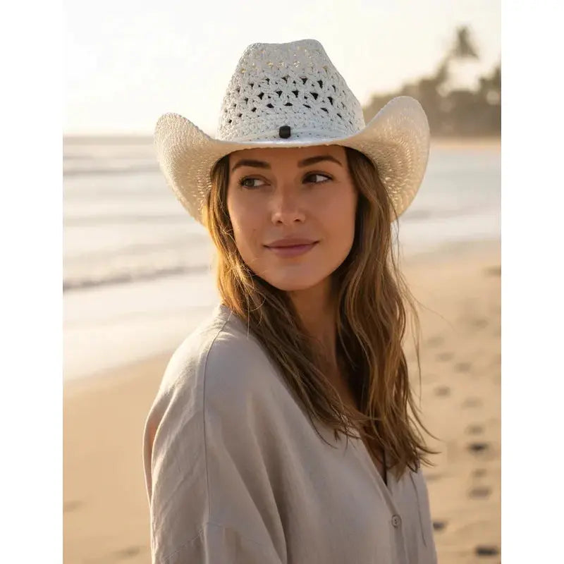 Chapéu gypsy feminino de Praia de Palha Durinha estilo Cowboy Hippie Chic moda boho Virginia AgoraFacilita