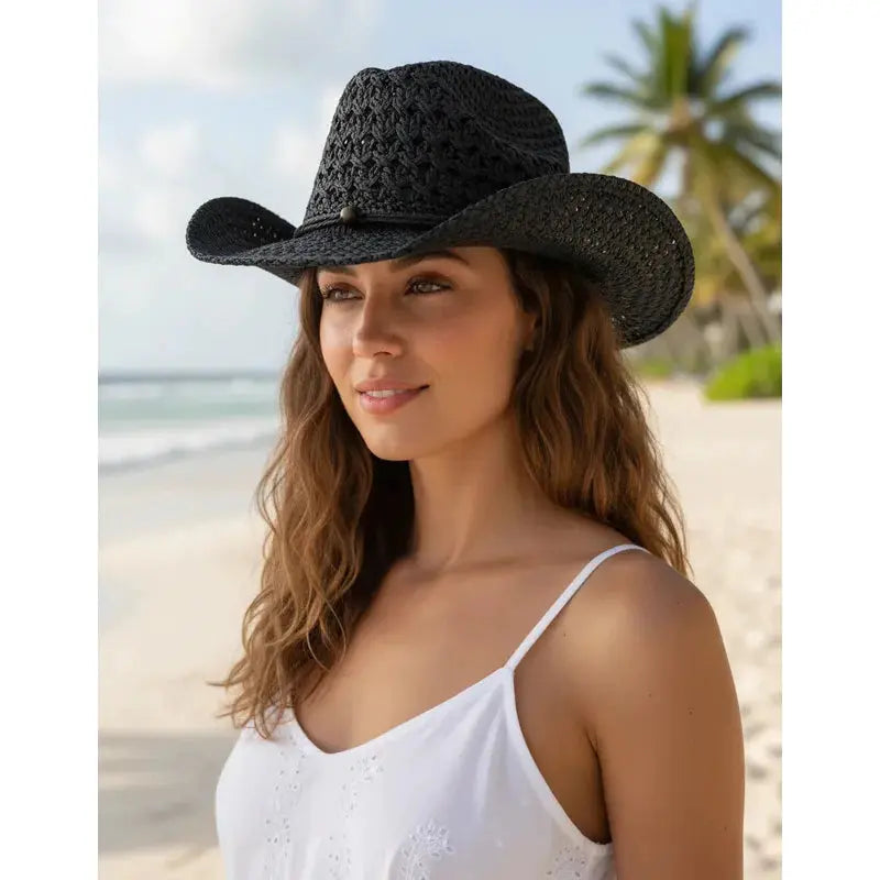 Chapéu gypsy feminino de Praia de Palha Durinha estilo Cowboy Hippie Chic moda boho Virginia AgoraFacilita