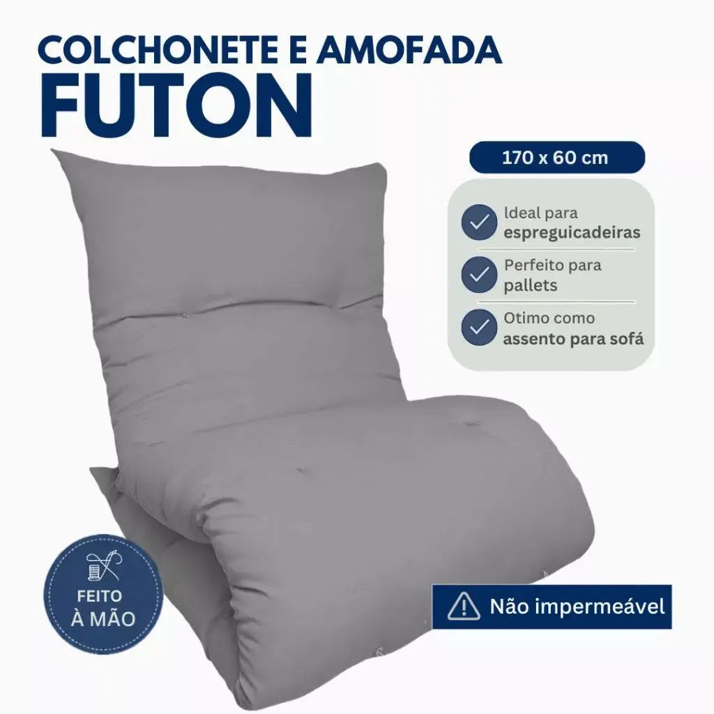Colchonete  Futon 170X60 CM Solteiro Dobrável Decorativo acampamento Almofada sofá AgoraFacilita
