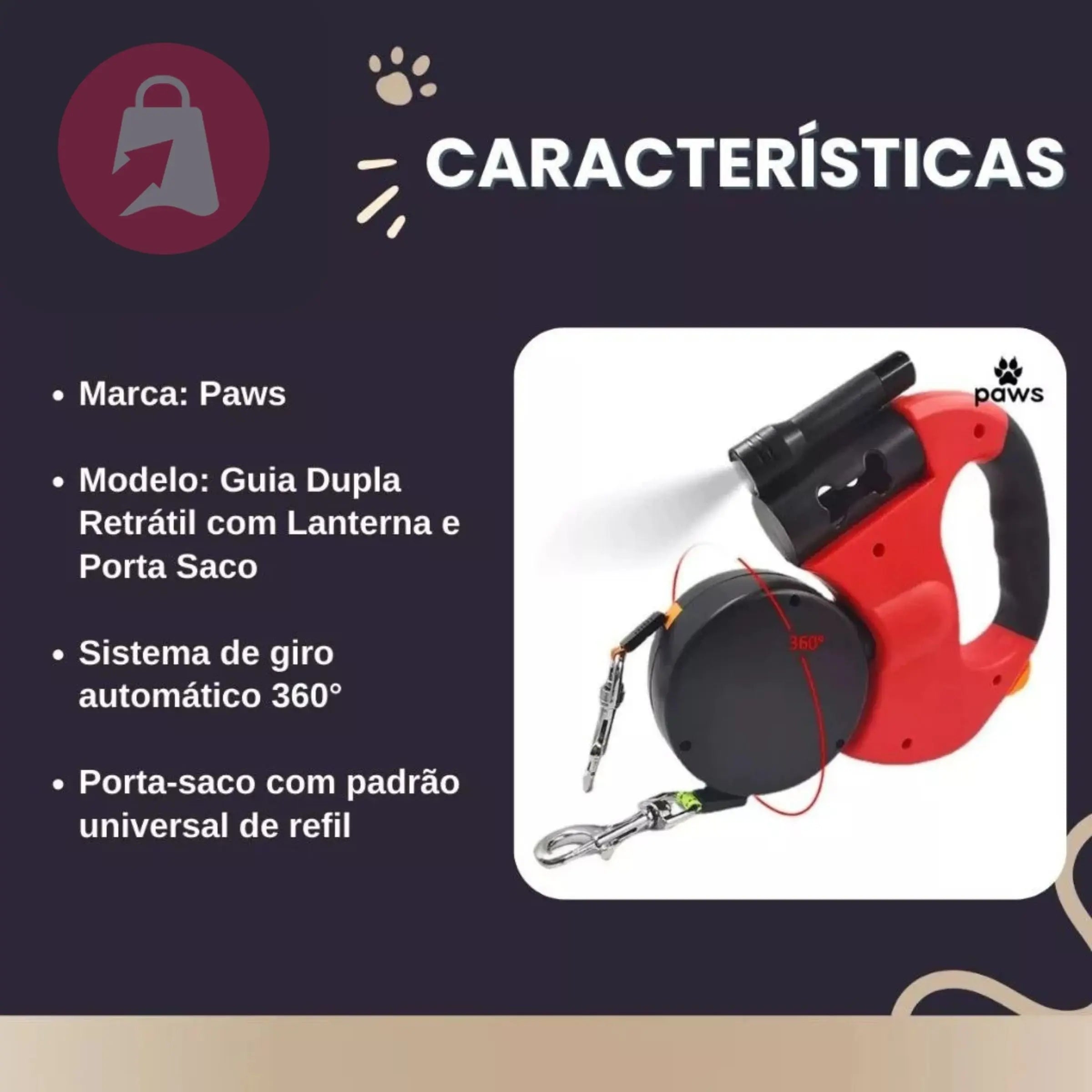 Coleira Dupla com Rotação 360 AgoraFacilita