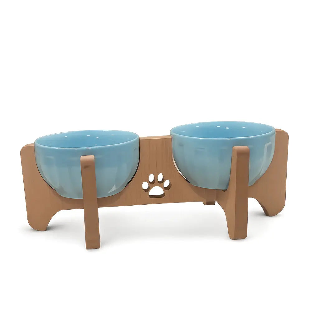 Comedouro Bebedouro Luxo Elevado em PORCELANA 620ml AgoraFacilita