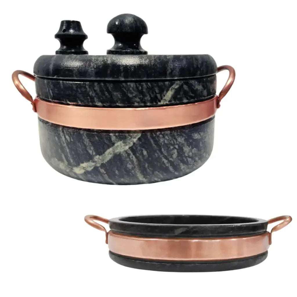 Panela Pressão 2L + Frigideira P pedra sabão AgoraFacilita