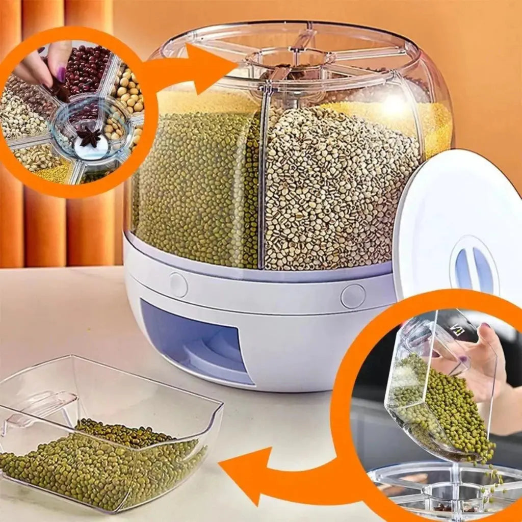 Dispenser Porta Cereais Redondo Giratório 360 Alimentos Pote AgoraFacilita