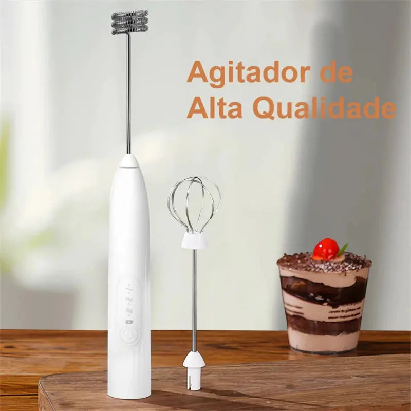 Electro Nest Misturador Bebidas Ovos Mini Mixer Fuê Portátil Elétrico Recarregável FR02 AgoraFacilita