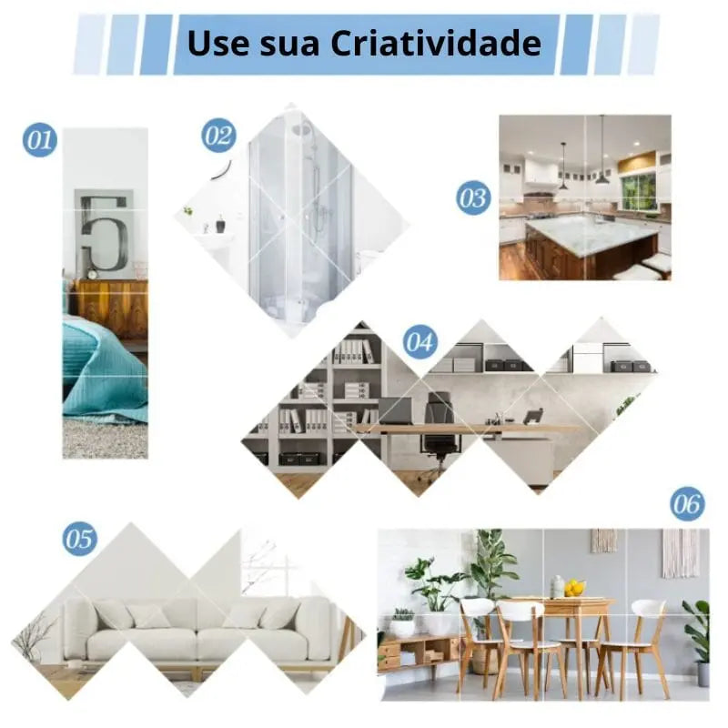 Espelho Adesivo Inquebrável Decorezzo