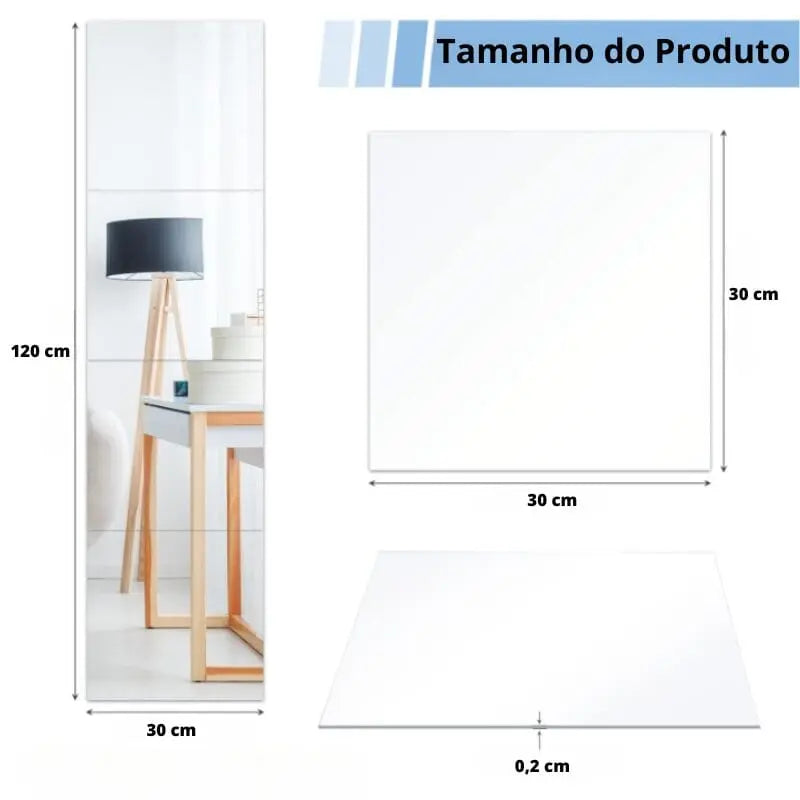 Espelho Adesivo Inquebrável Decorezzo