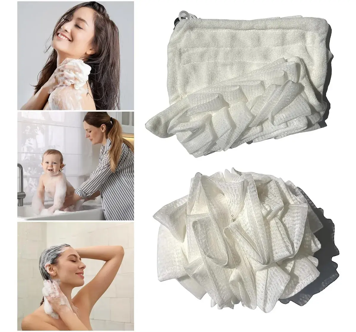 Esponja De Banho Nylon Bucha Esfoliante Corpo E Rosto 2 Em 1 AgoraFacilita