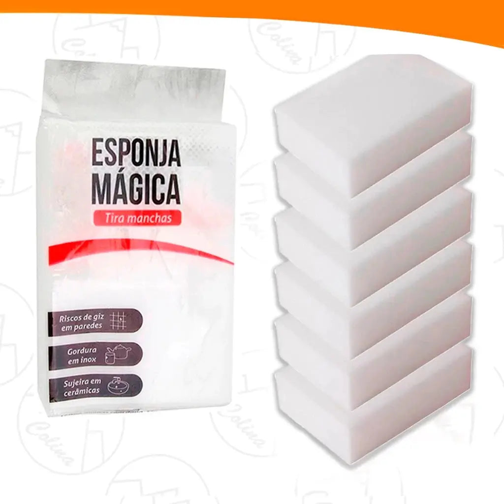 Esponja Mágica Melamina Tira Manchas Limpeza Pesada Multiuso Remove Riscos Cozinha Banheiro AgoraFacilita