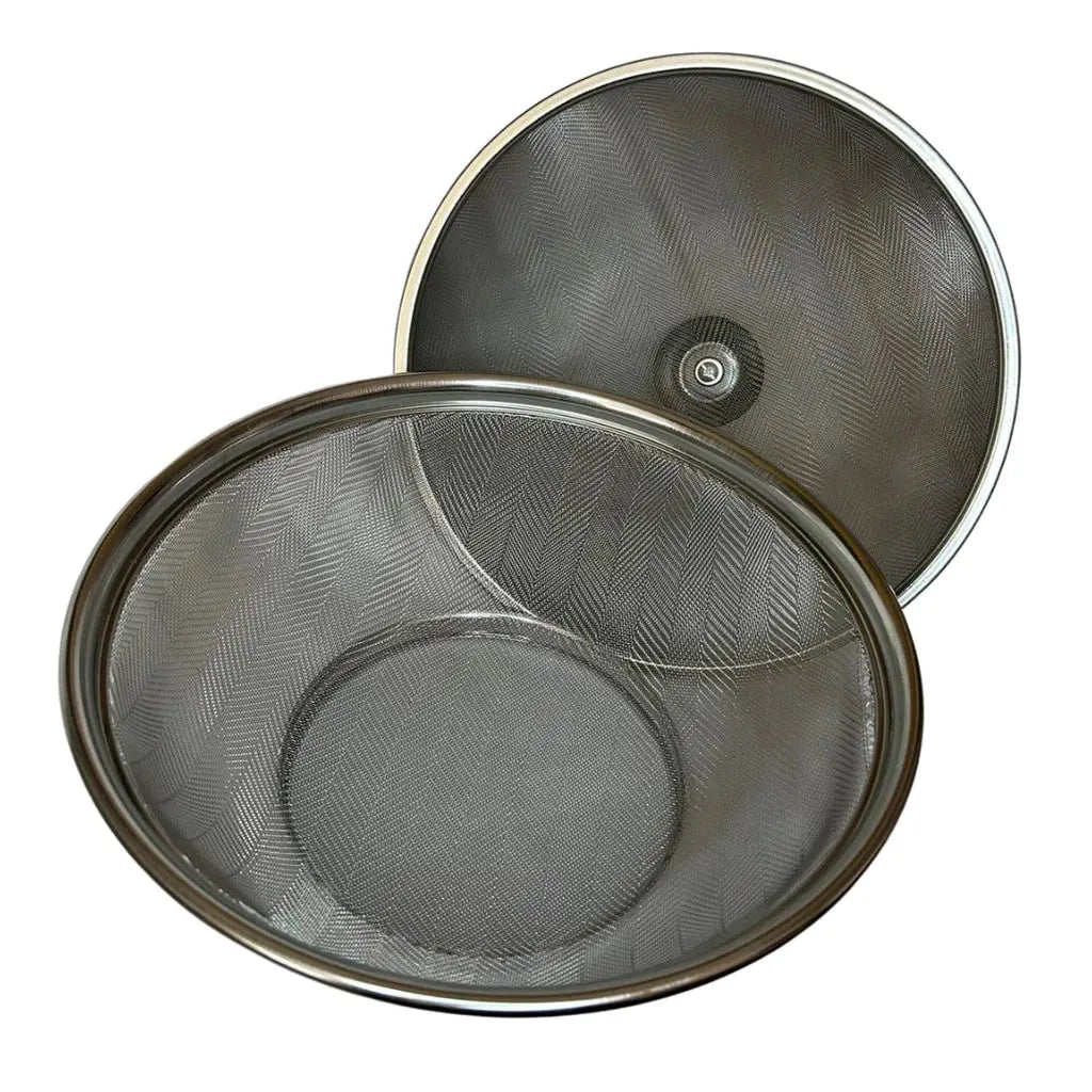 Fruteira de Mesa Inox com Tampa Telada Protetora de Alimentos Cesta Aramada Redonda AgoraFacilita