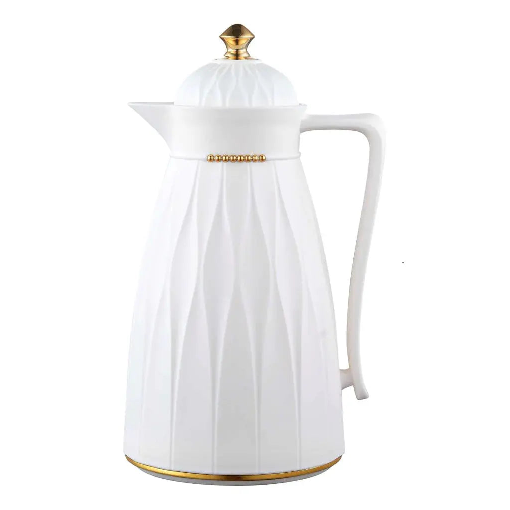Garrafa Térmica de Café Laradore Chic - Branca e Dourada 1L AgoraFacilita