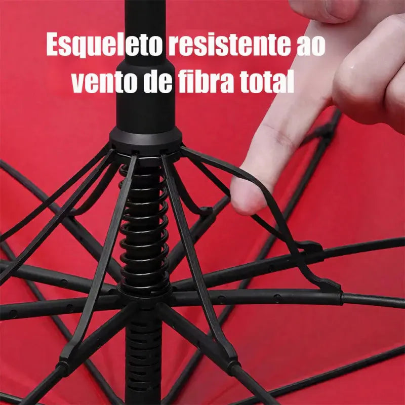 Guarda-Chuva Grande Automático à Prova de Tempestade – Fibra de Vidro e Blackout para 99% de Proteção UV AgoraFacilita