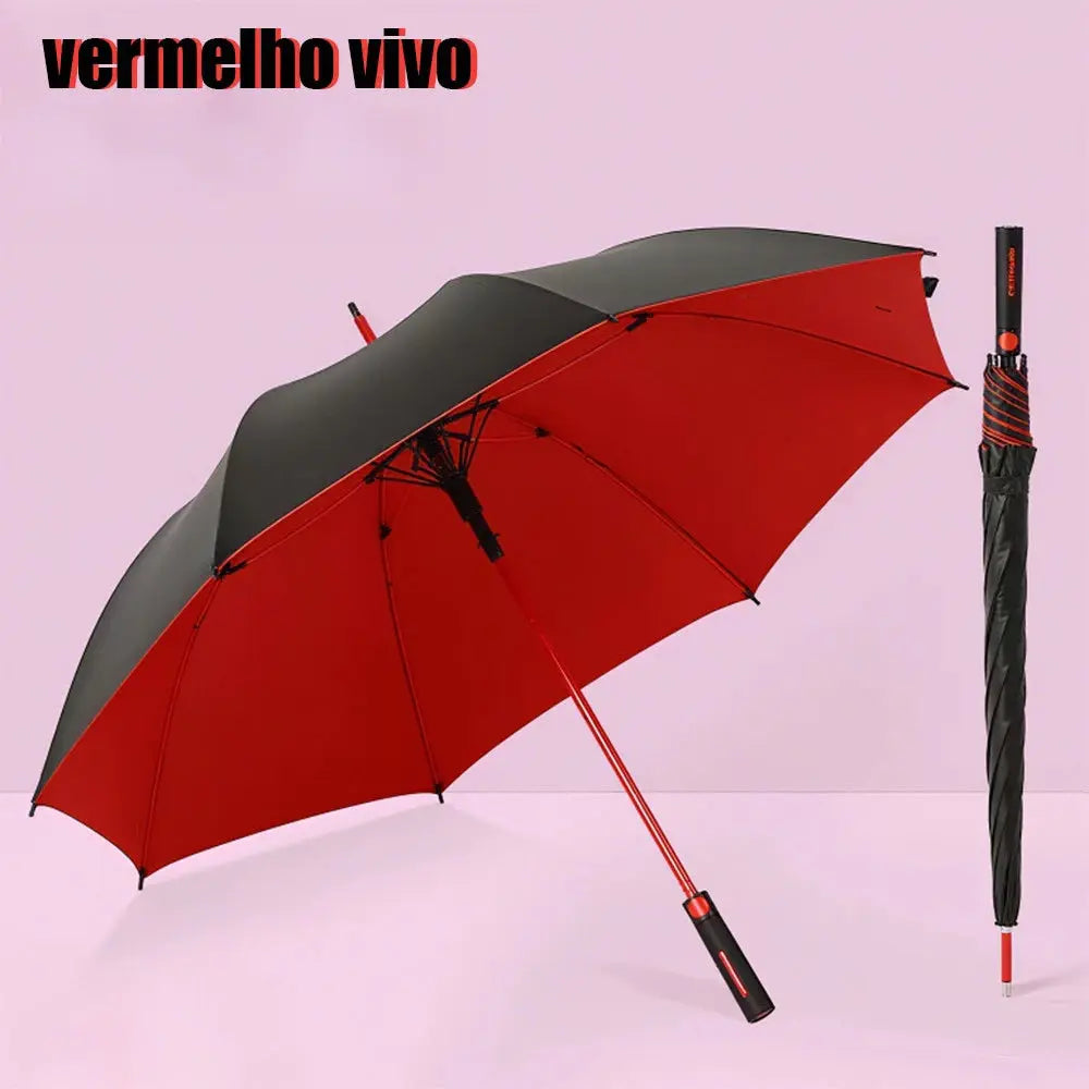 Guarda-Chuva Grande Automático à Prova de Tempestade – Fibra de Vidro e Blackout para 99% de Proteção UV AgoraFacilita