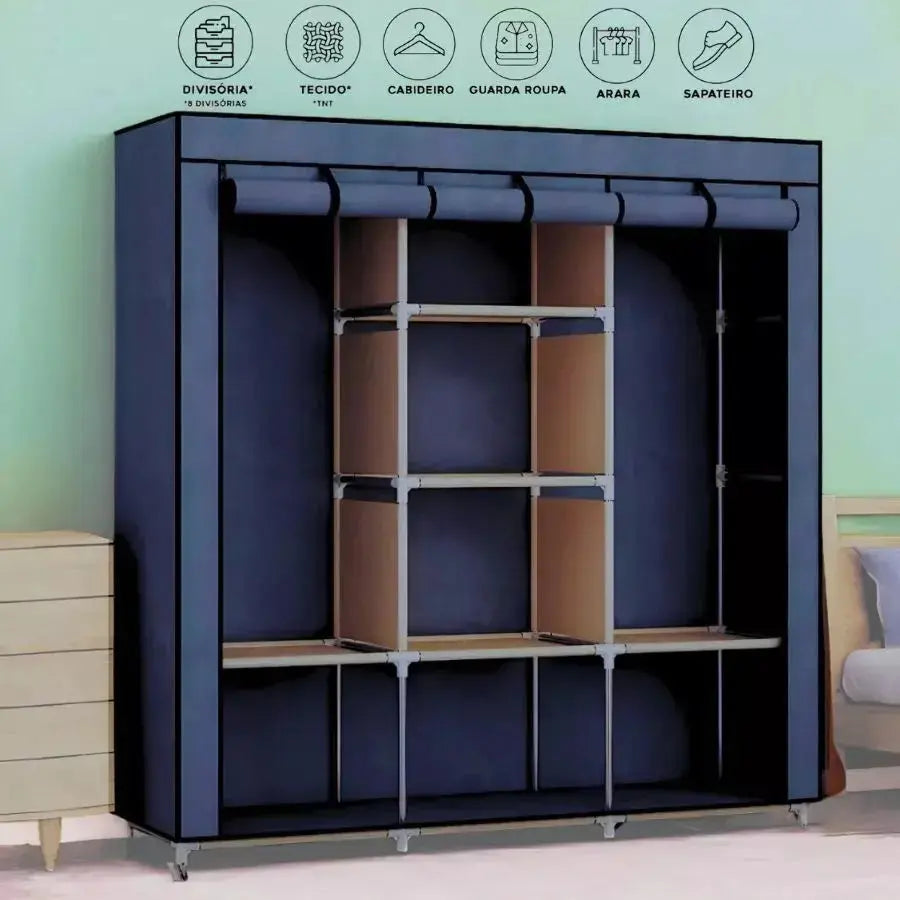 Guarda Roupa Portátil Desmontável Organizador Prático Solteiro e Casal AgoraFacilita