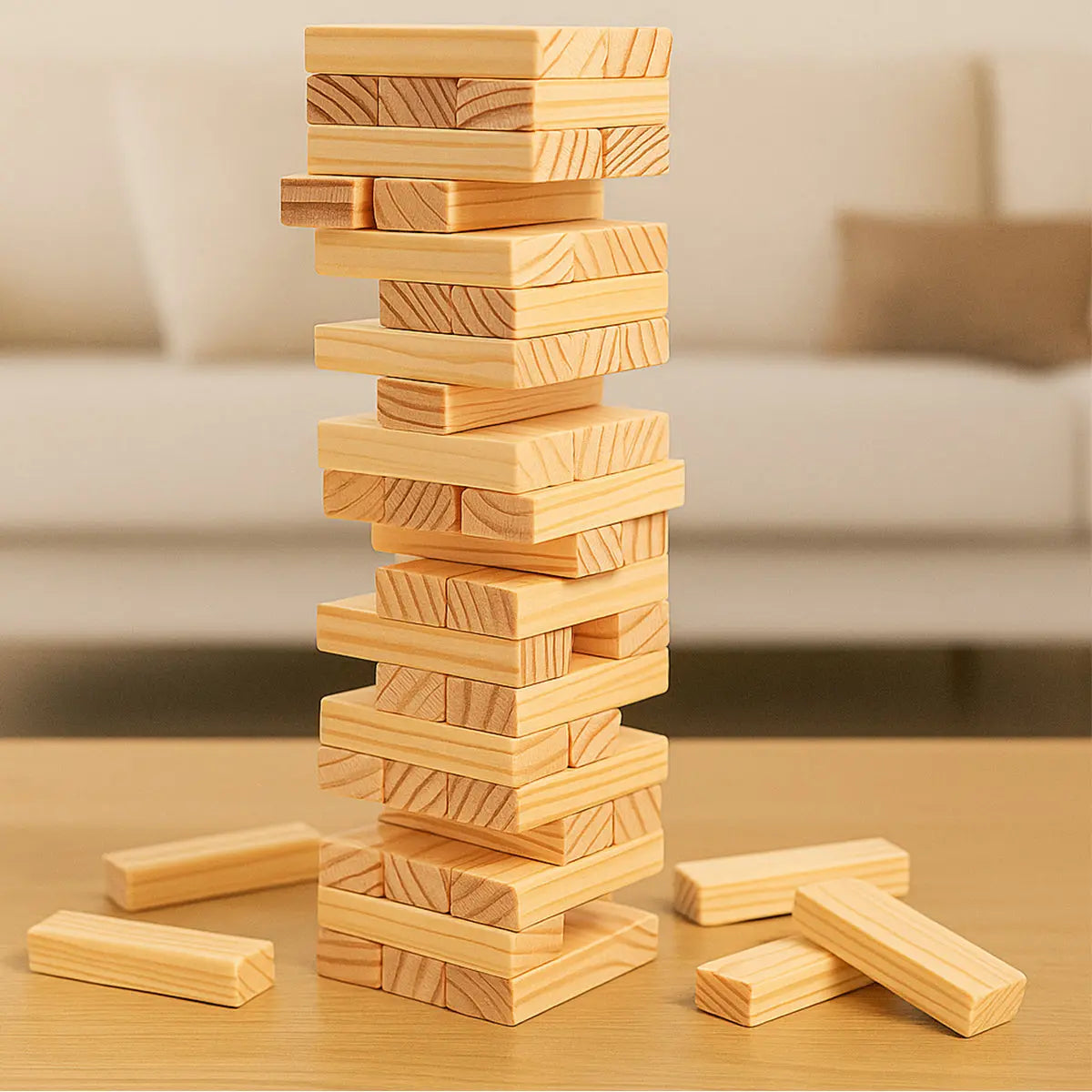 Jogo Caiu Perdeu Torre Madeira 54 Peças Brinquedo Gala AgoraFacilita