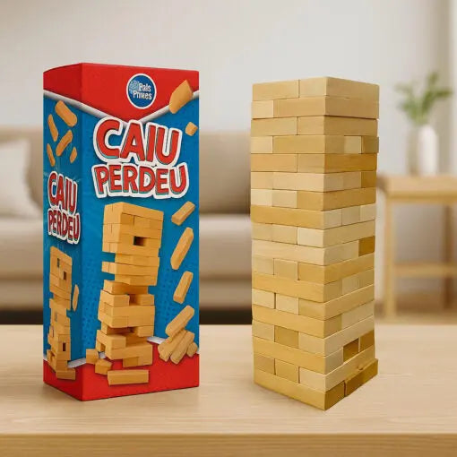 Jogo Caiu Perdeu Torre Madeira 54 Peças Brinquedo Gala AgoraFacilita