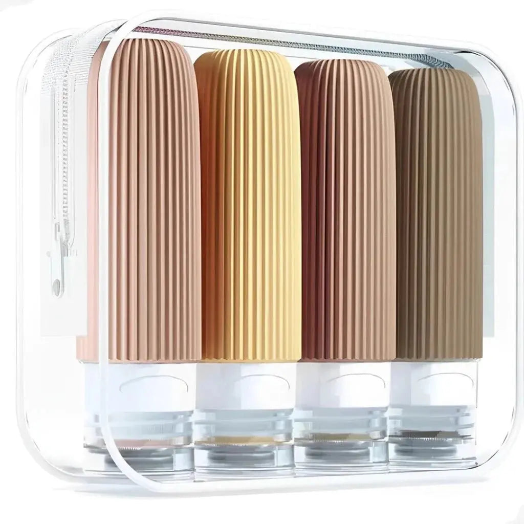 Kit 4 Frascos de Silicone para Viagem – 90ml Antivazamento TOP Viagem