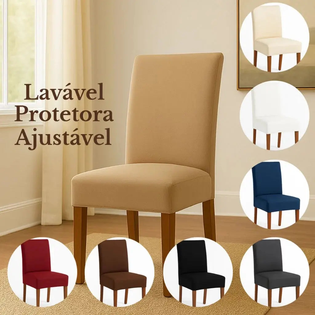 Kit 8 Capa Cadeira Malha Gel Protetora Ajustavel Sala de Jantar Anti Sujeira Encaixe Perfeito AgoraFacilita
