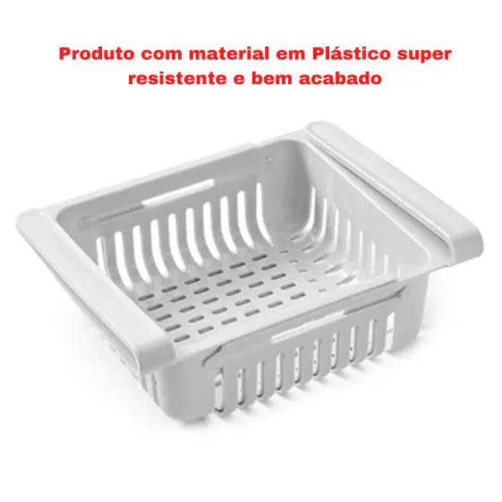 Kit Com 5 Cesto Retratil Orgaizador de Geladeira Multi Uso Para Armazenar Frutas Ovos Lanches Legumes Temperos Em Geral AgoraFacilita