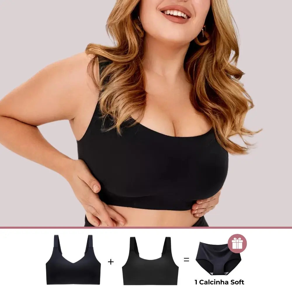 Kit Conforto Premium - Sutiã Premium Reforçado + Sutiã Premium Plus Size + Brinde CYGNUSS