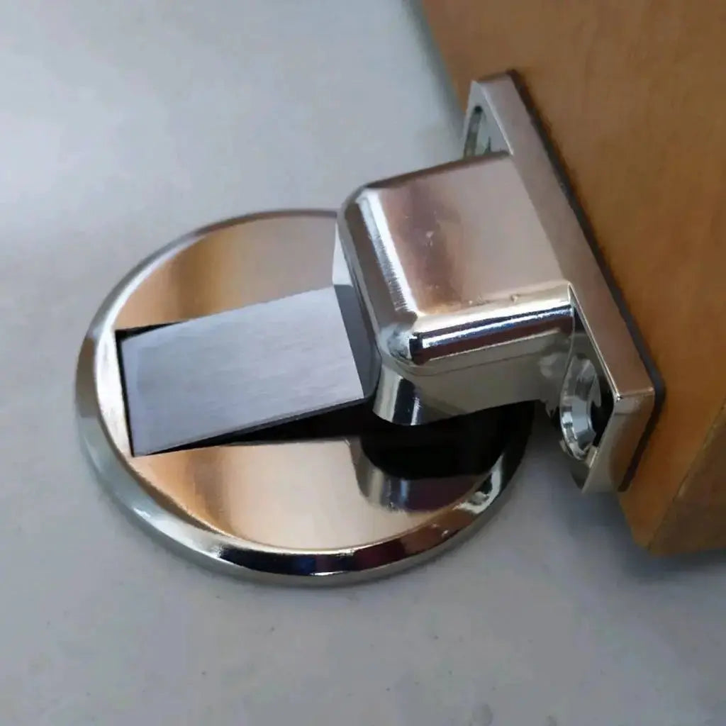 Kit 1/2/4 Prendedor de Porta Magnético Slim Cromado AgoraFacilita