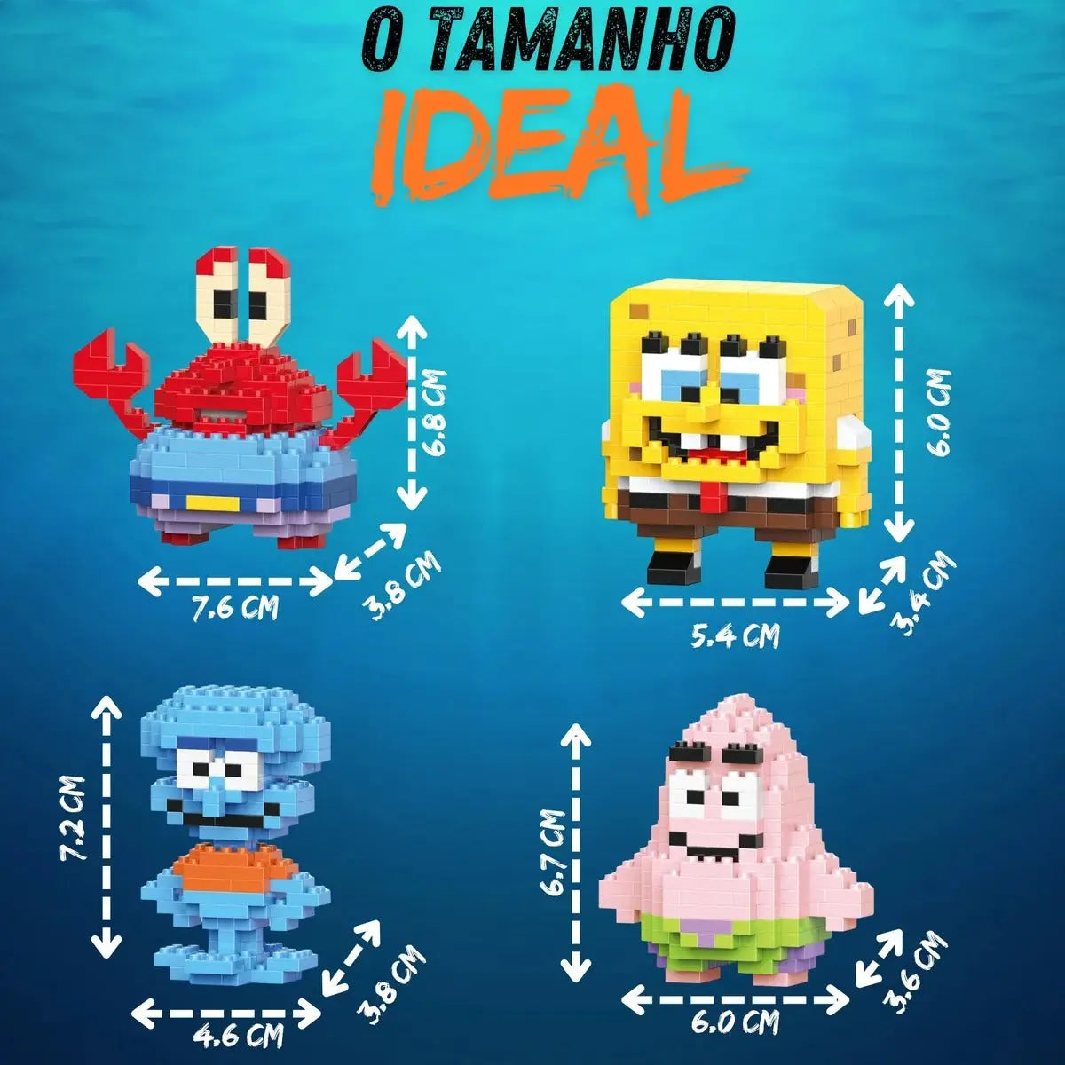 Kit Turma Bob Esponja Nickelodeon Blocos De Montar Bricks AgoraFacilita