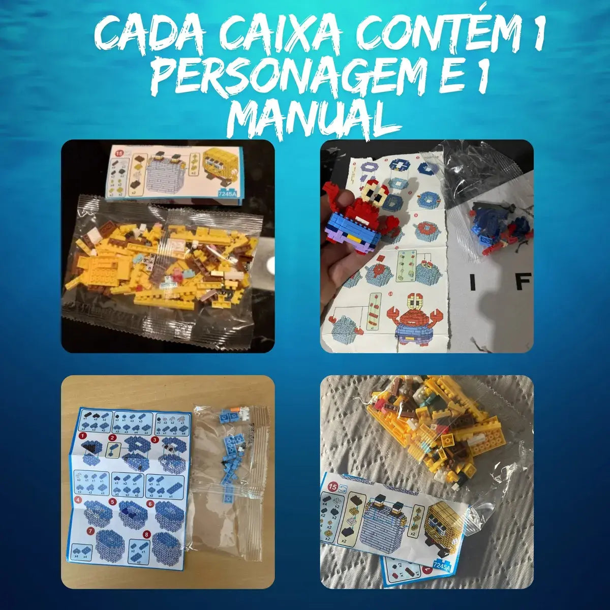 Kit Turma Bob Esponja Nickelodeon Blocos De Montar Bricks AgoraFacilita