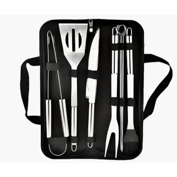 Kit para Churrasco 9 peças conjunto de aço inoxidável Zuma Shop Eletro