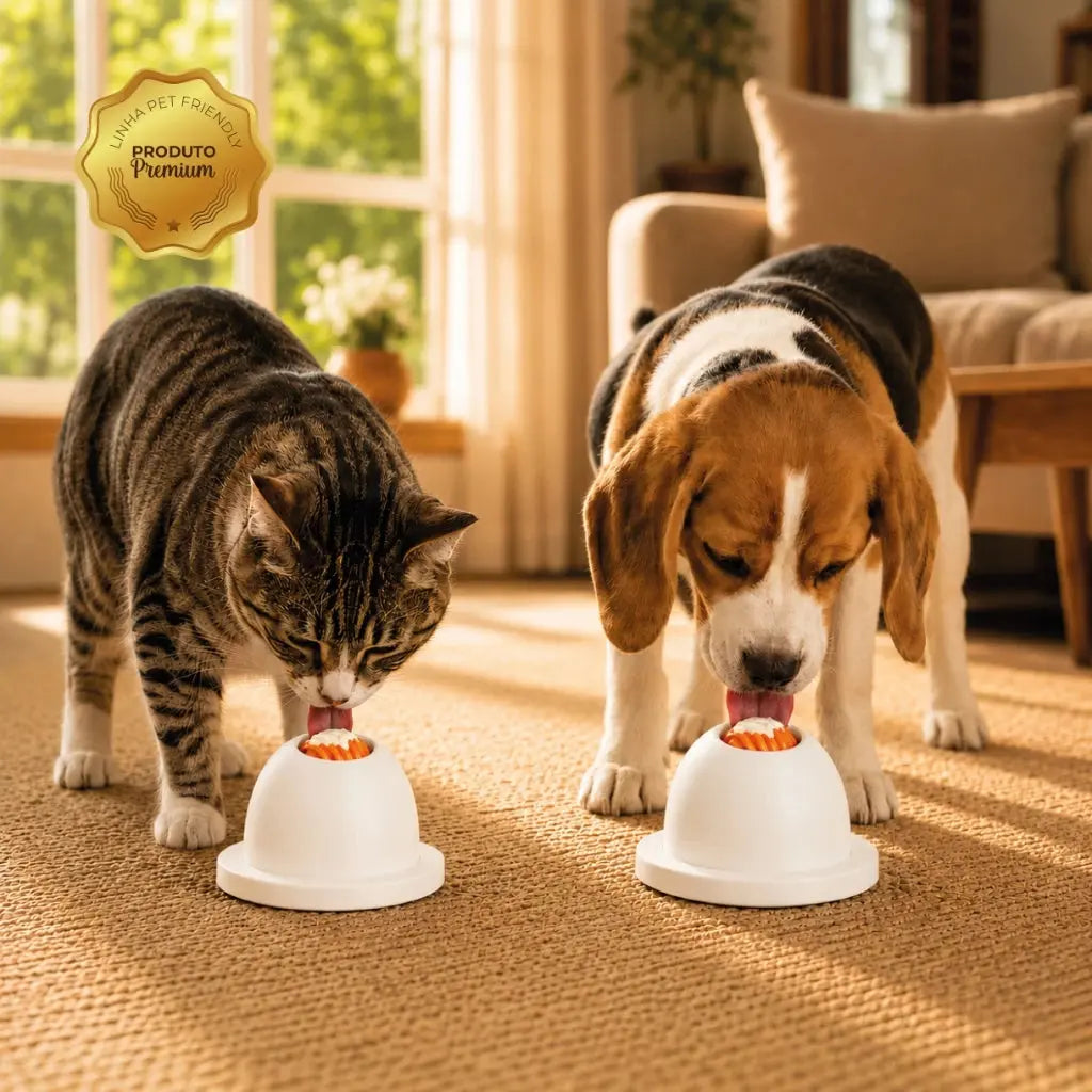 Lambedor Pet Bolinha Rotativa Tapete De Lamber Cães Gatos AgoraFacilita