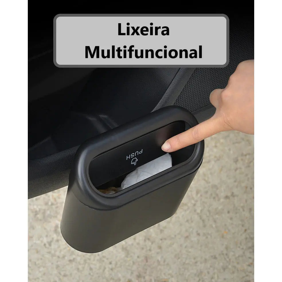 Lata Lixo Lixeira Coberta Para Carro Caixa Armazenamento Suspenso Porta Banco Assento Traseira Multifuncional acessórios AgoraFacilita