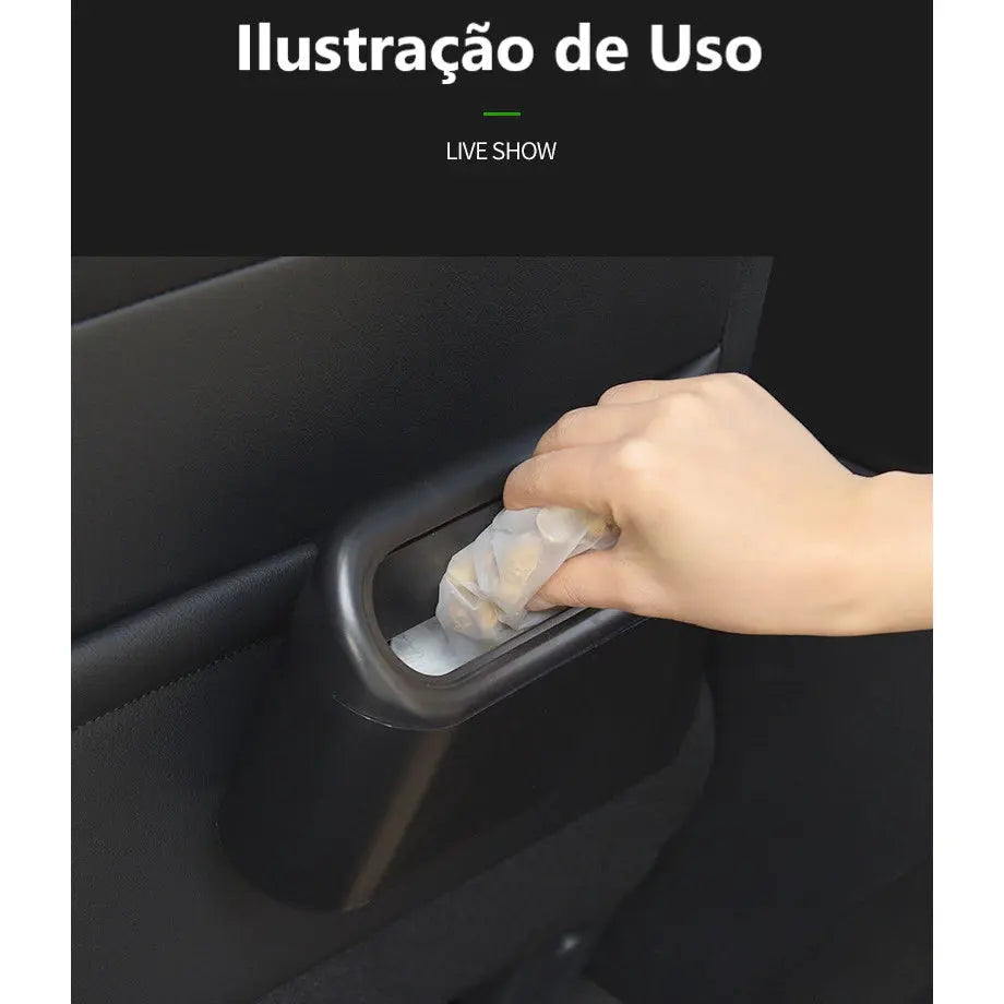 Lata Lixo Lixeira Coberta Para Carro Caixa Armazenamento Suspenso Porta Banco Assento Traseira Multifuncional acessórios AgoraFacilita